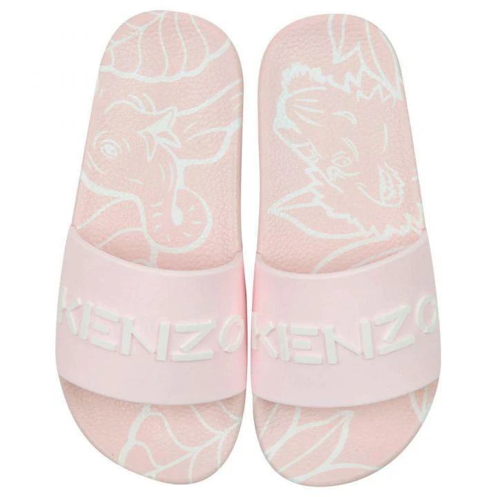 商品Kenzo|Pink Embossed Logo Sliders,价格¥319,第4张图片详细描述