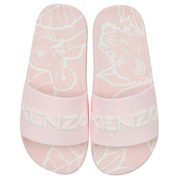 商品Kenzo|Pink Embossed Logo Sliders,价格¥300,第6张图片详细描述