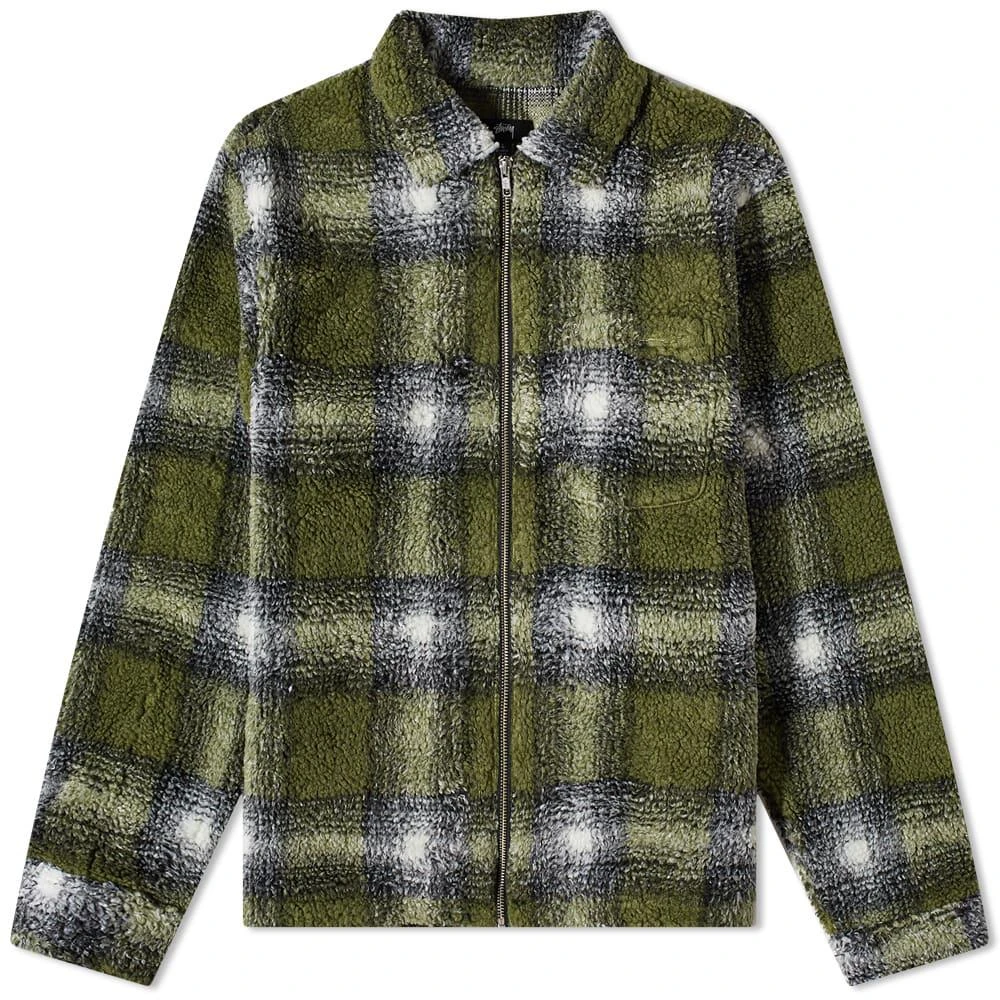 商品STUSSY|Stussy Shadow Plaid Sherpa Zip Shirt,价格¥1519,第1张图片