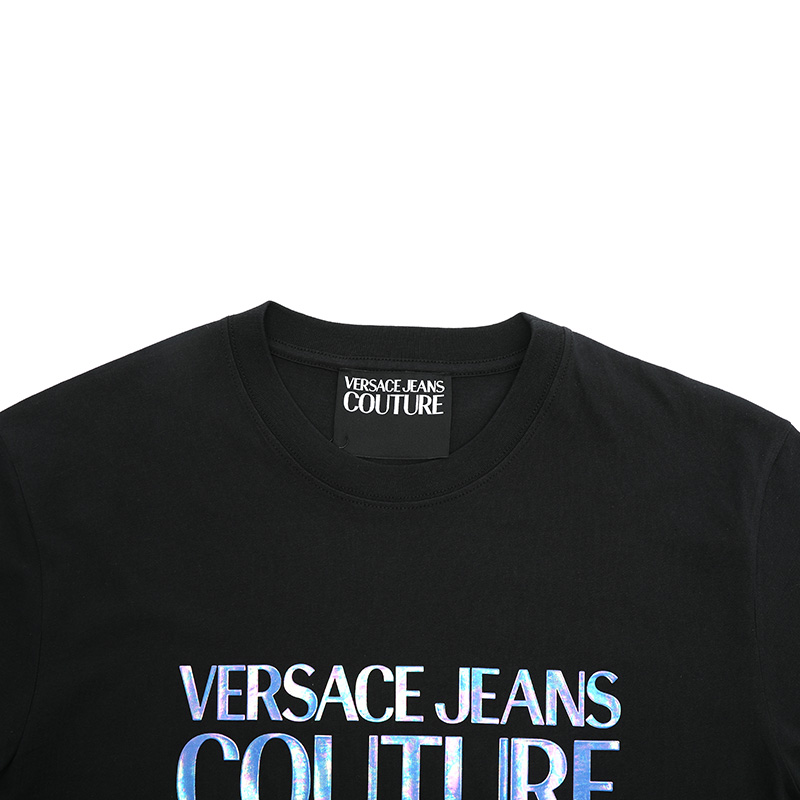 VERSACE JEANS 男黑色短袖T恤 72GAHP02-CJ01P-OT5商品第3张图片规格展示