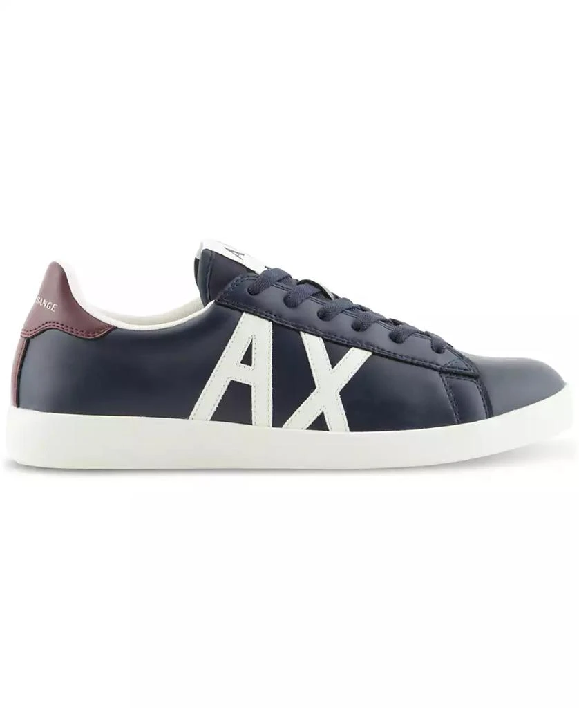 商品Armani Exchange|Men's Leather Logo Sneaker,价格¥673,第3张图片详细描述