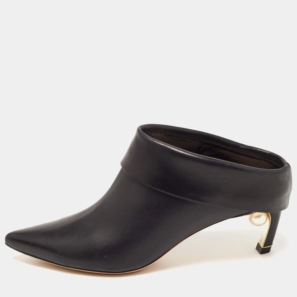 商品[二手商品] Nicholas Kirkwood|Nicholas Kirkwood Black Leather Pointed Toe Mules Size 37,价格¥824,第1张图片