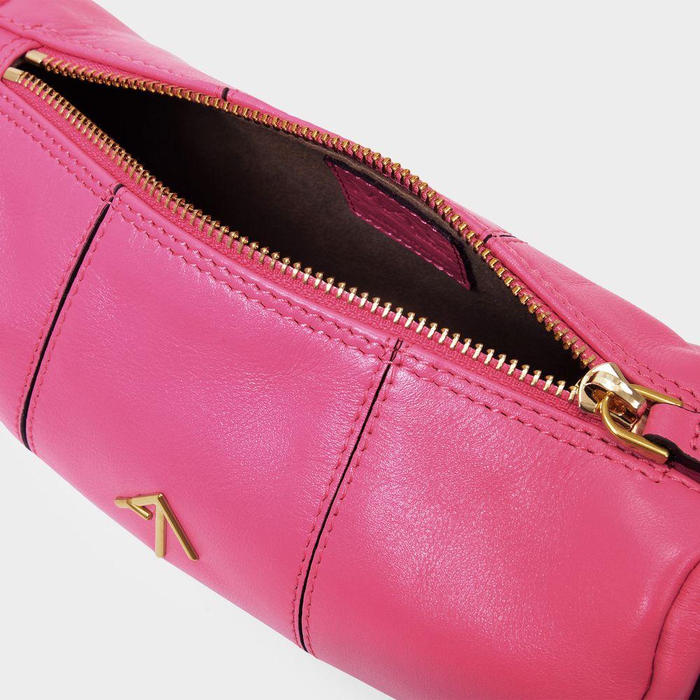 Mini Cylinder Bag in Pink Leather商品第4张图片规格展示