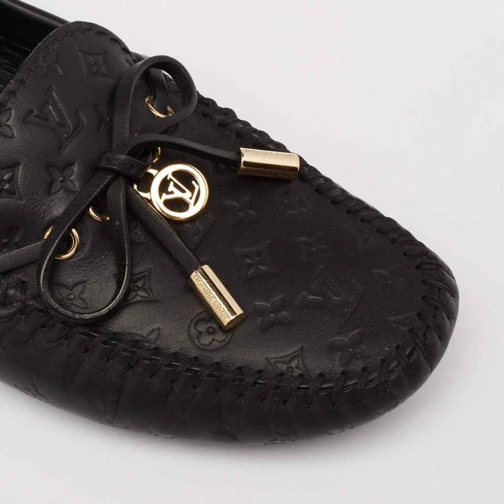 Louis Vuitton Black Monogram Leather Bow Slip On Loafers Size 35.5 商品
