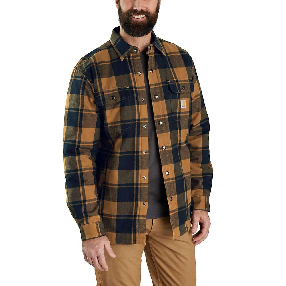 商品Carhartt|Carhartt Men's Relaxed Fit Flannel Sherpa-Lined Shirt Jac,价格¥742,第1张图片