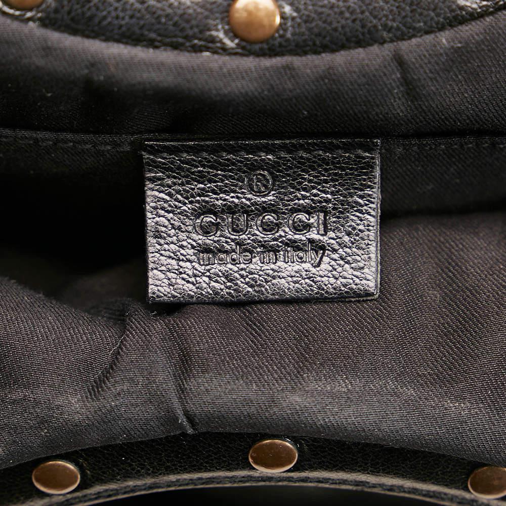 Gucci Black Bamboo Leather Handbag商品第7张图片规格展示