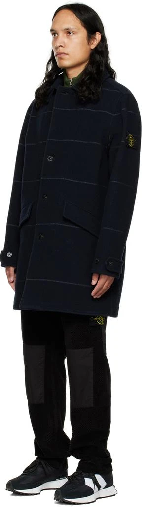 商品Stone Island|Navy Single-Breasted Coat,价格¥3830,第4张图片详细描述