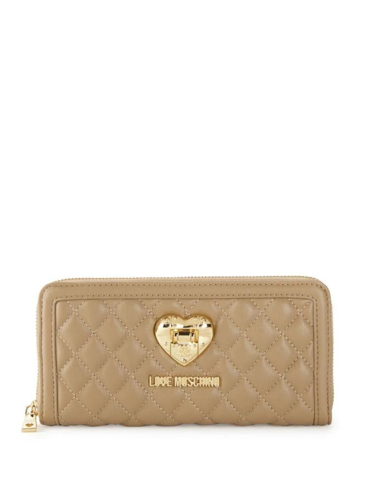 商品Moschino|Quilted Faux Leather Zip-Around Wallet,价格¥433,第1张图片