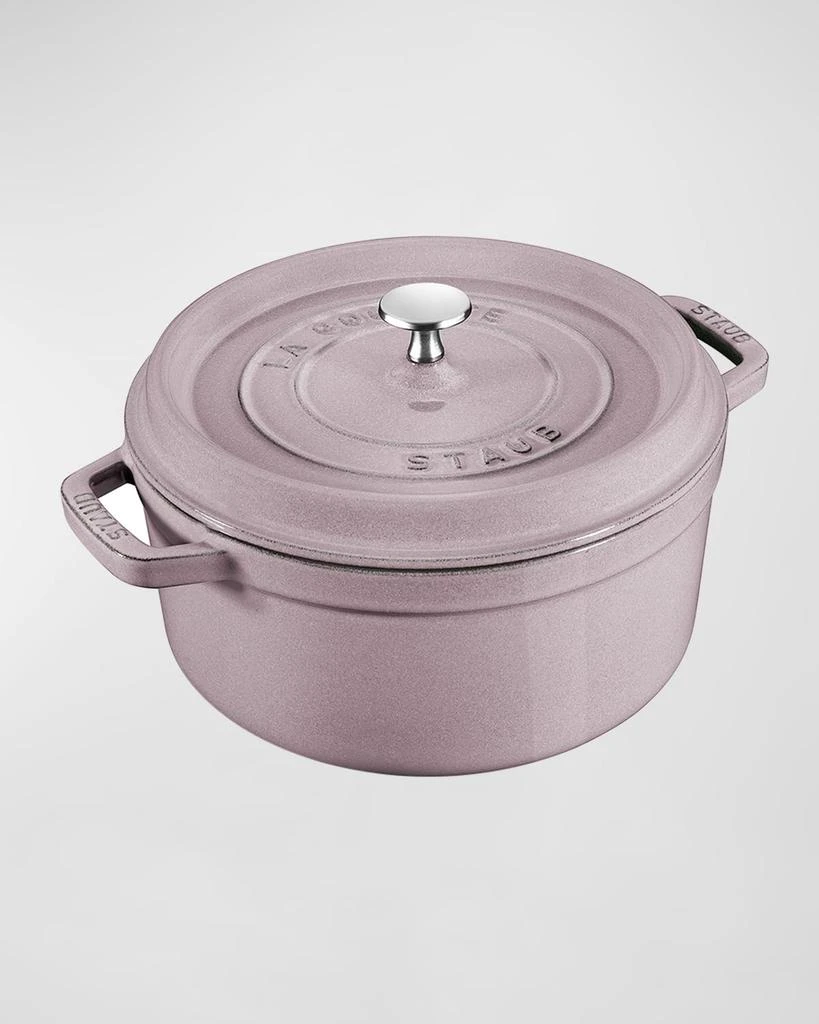 商品Staub|Cast Iron 5.5 Qt. Round Cocotte, Lilac,价格¥3057,第1张图片