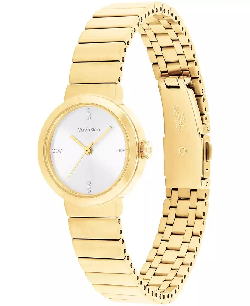 商品Calvin Klein|Women's Three Hand Gold-Tone Stainless Steel Bracelet Watch 25mm,价格¥916,第2张图片详细描述