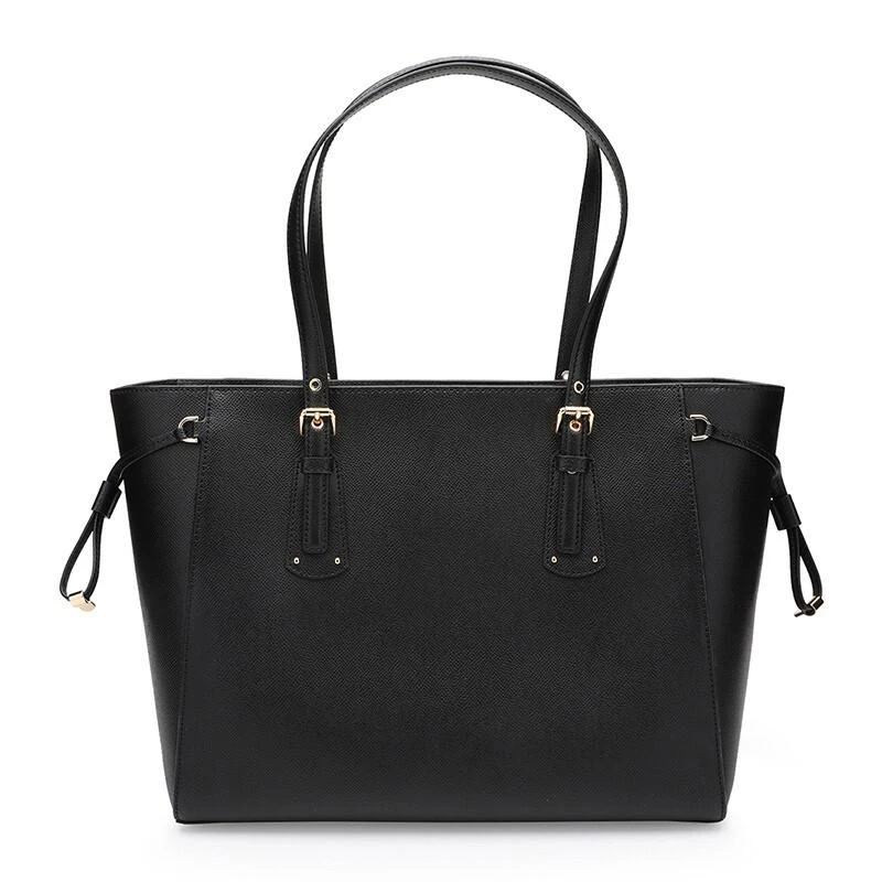 商品[国内直发] Michael Kors|迈克.科尔斯（MICHAEL KORS）女包 大购物袋牛皮手提纯色LOGO挂件托特包 黑色/30H7GV6T8L-BLACK,价格¥1508,第4张图片详细描述