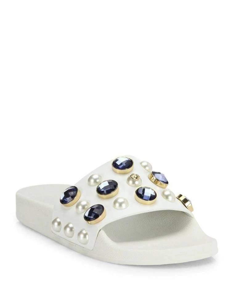 商品Tory Burch|Vail Jeweled Leather Slides,价格¥675,第1张图片