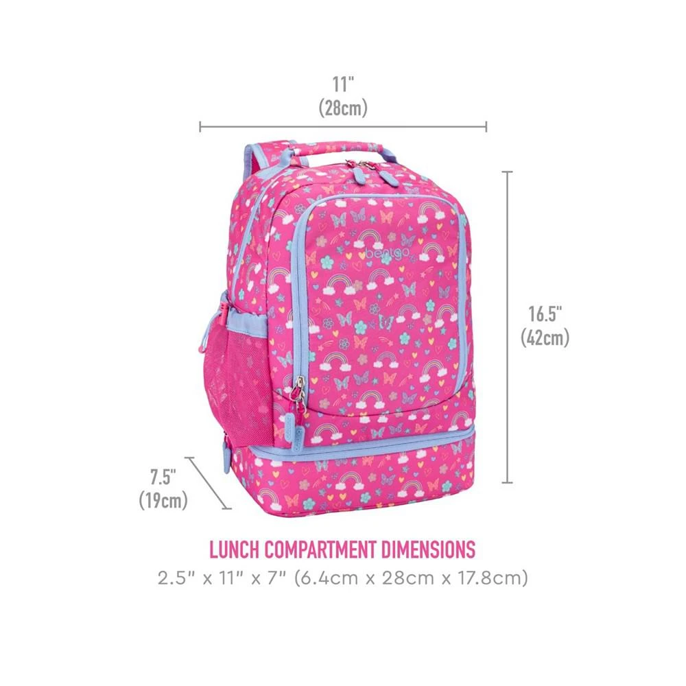 商品Bentgo|Kids Prints 2-In-1 Backpack and Insulated Lunch Bag - Rainbows,价格¥263,第5张图片详细描述