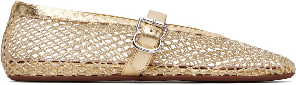 Goldlaminierte Ballerinas aus Fischernetz image 2