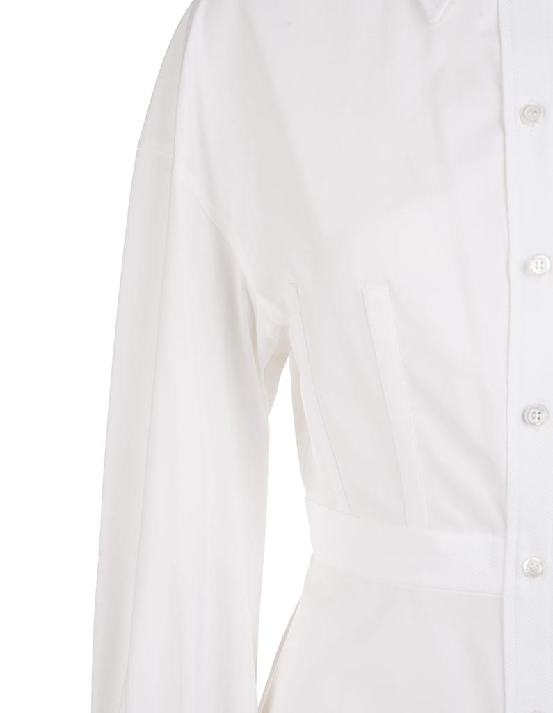 Alexander McQueen Woman Shirt In White Cotton Poplin With Long Balloon Sleeves商品第4张图片规格展示
