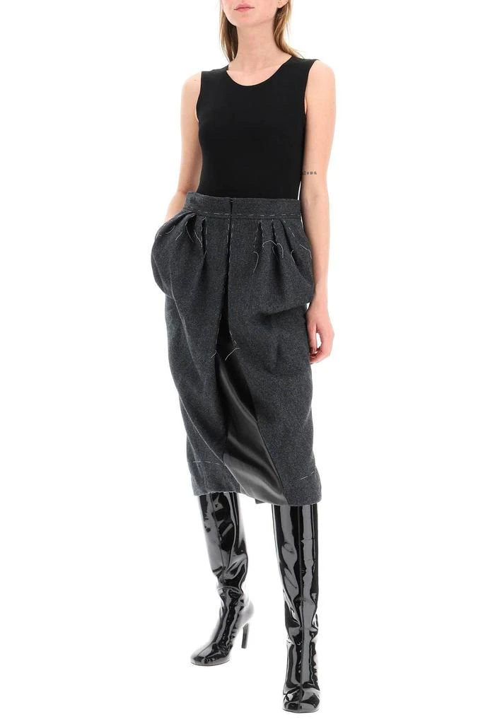 商品MAISON MARGIELA|WOOL MIDI SKIRT WITH STITCHING,价格¥3881,第2张图片详细描述