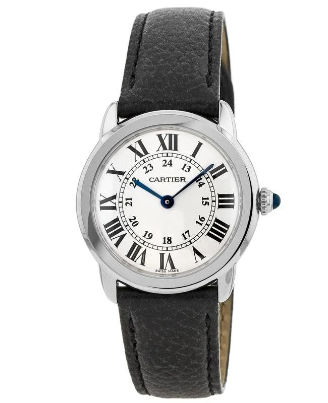 商品Cartier|Cartier Ronde Solo Quartz Black Leather Strap Women's Watch WSRN0019,价格¥19962,第1张图片
