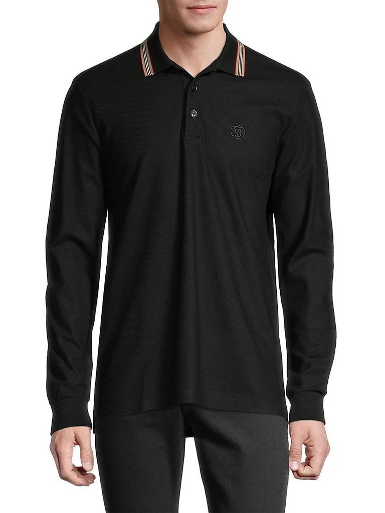 商品Burberry|Pierson Long-Sleeved Polo Shirt,价格¥4126,第3张图片详细描述