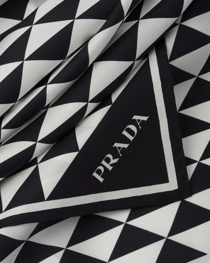 商品Prada|Triangle Logo Silk Twill Scarf,价格¥4604,第3张图片详细描述