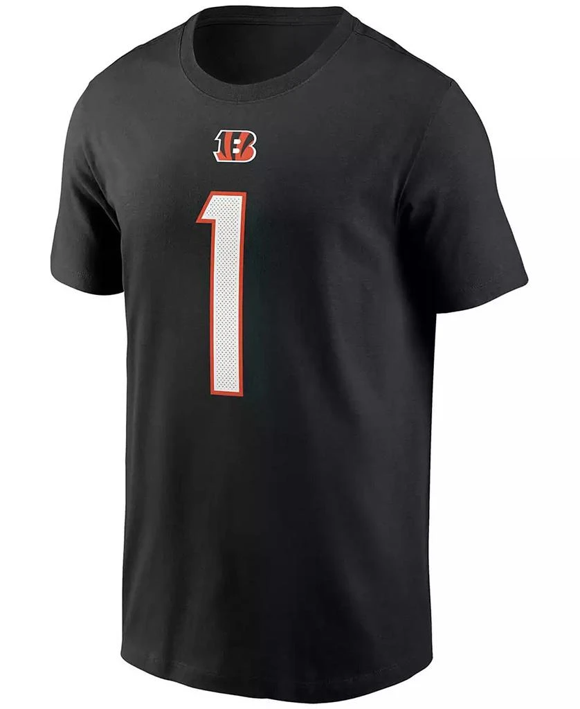 商品NIKE|Men's Ja'Marr Chase Black Cincinnati Bengals 2021 NFL Draft First Round Pick Player Name and Number T-shirt,价格¥243,第3张图片详细描述
