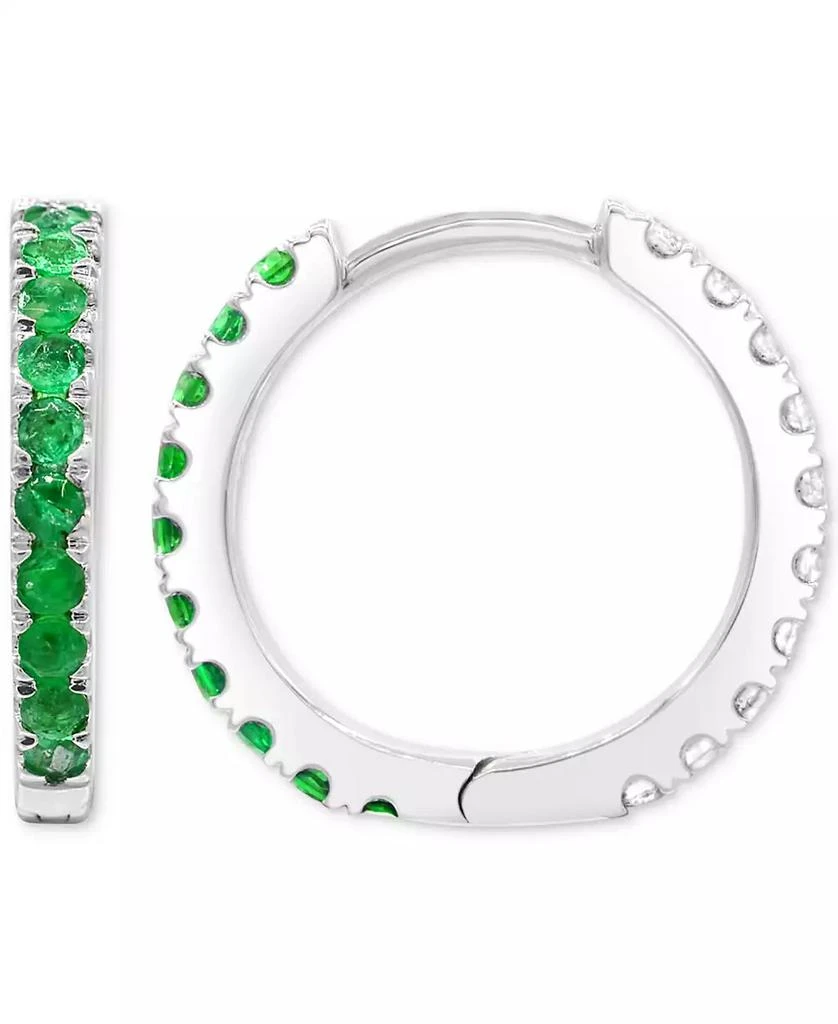 商品Macy's|Lab-Grown Sapphire (1/2 ct. t.w.) & White Sapphire (1/4 ct. t.w.) Reversible Hoop Earrings,价格¥717,第4张图片详细描述