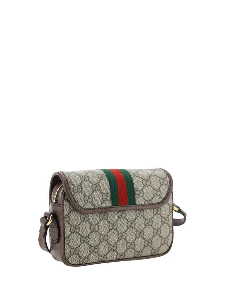 商品Gucci|GG Supreme Fabric and leather shoulder bag with frontal Web Band,价格¥11174,第3张图片详细描述