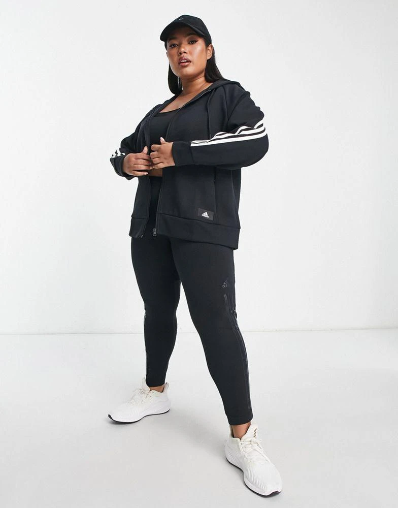 商品Adidas|adidas Sportswear Plus Future Icons 3 stripe zip up in black,价格¥342,第4张图片详细描述