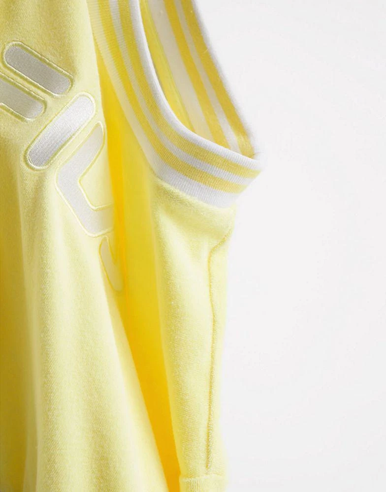 商品Fila|Fila towelling cropped sweatshirt in yellow,价格¥164,第3张图片详细描述