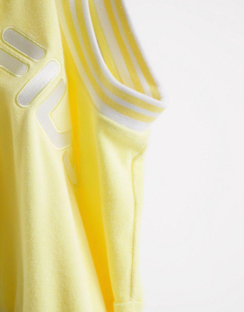 商品Fila|Fila towelling cropped sweatshirt in yellow,价格¥175,第5张图片详细描述