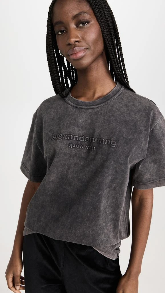 商品Alexander Wang|Alexander Wang 压纹徽标短袖 T 恤,价格¥1631,第2张图片详细描述