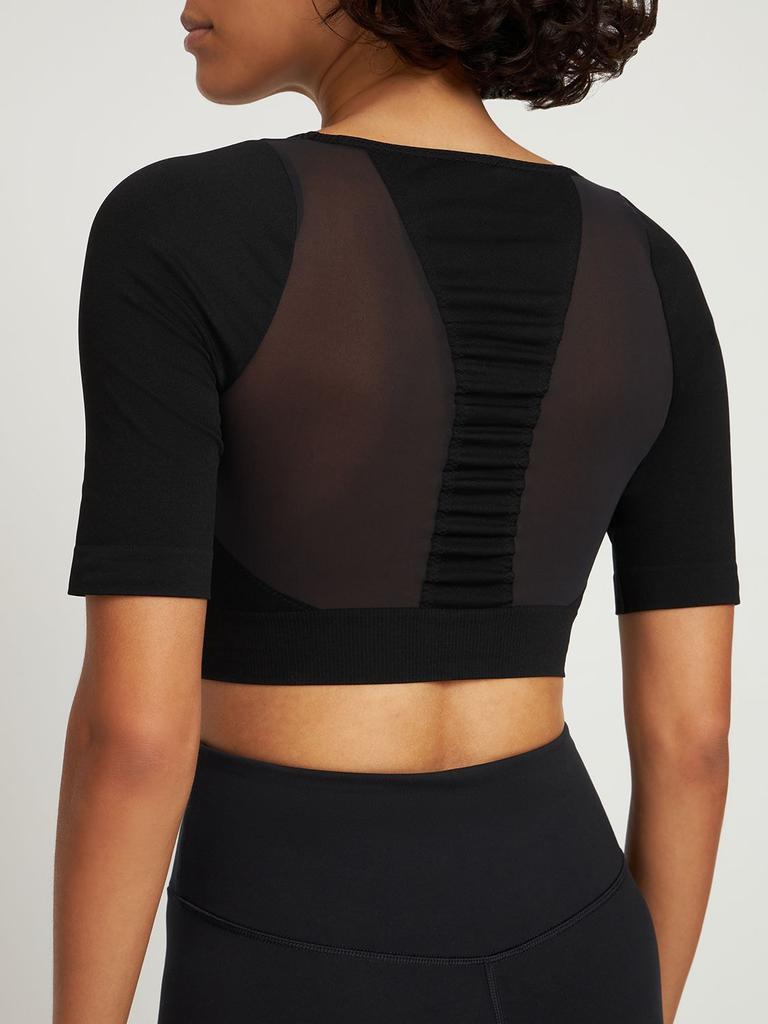 商品Wolford|Sporty Butterfly Stretch Tech Crop Top,价格¥1365,第4张图片详细描述