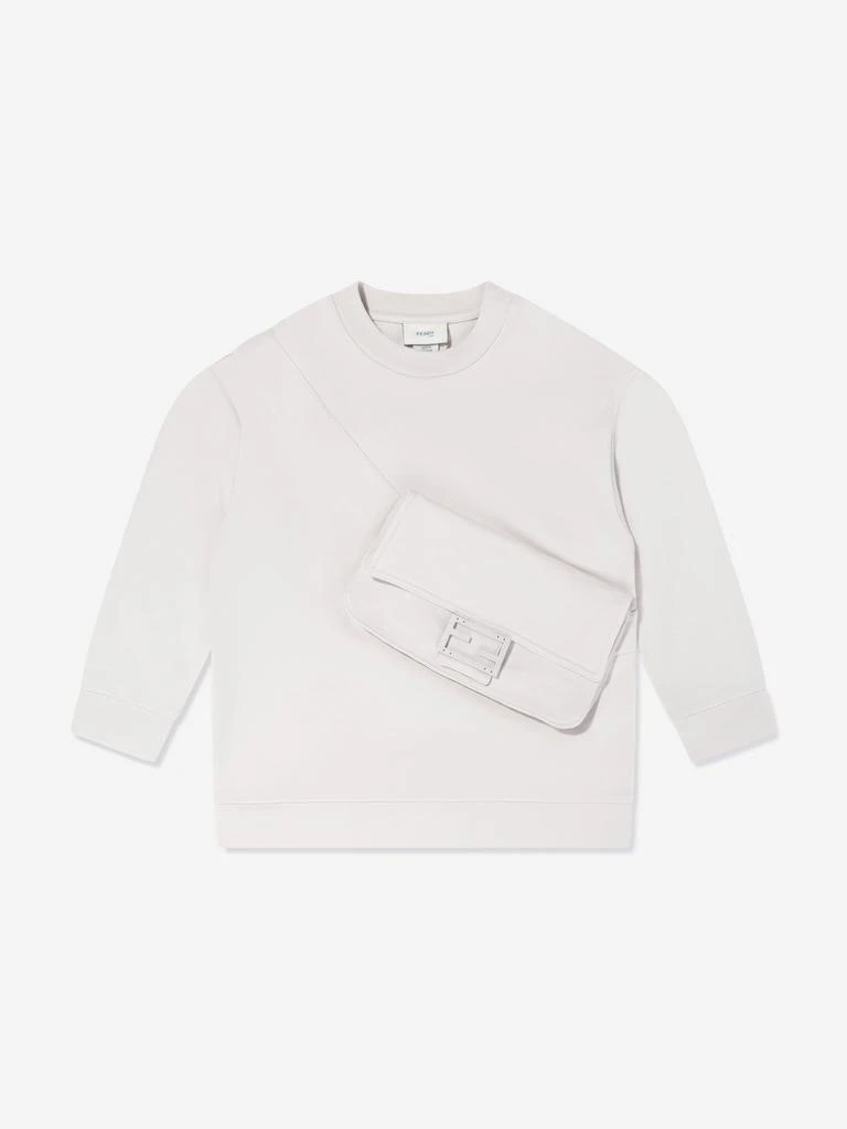 商品Fendi|Fendi Kids Baguette Pocket Sweatshirt Ivory,价格¥2214,第1张图片