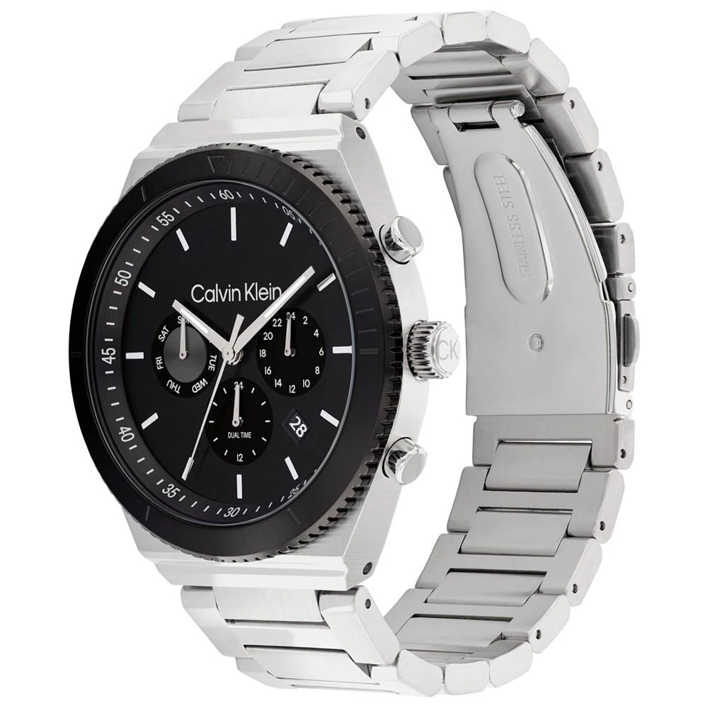 商品Calvin Klein|Men's Silver-Tone Stainless Steel Bracelet Watch 44.5mm,价格¥1507,第2张图片详细描述