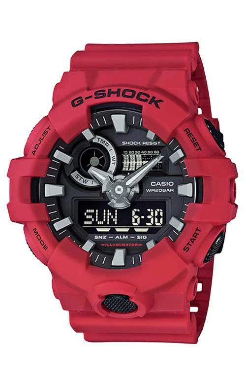 商品G-Shock|GA-700-4A Analog Digital Watch - Red,价格¥730,第1张图片