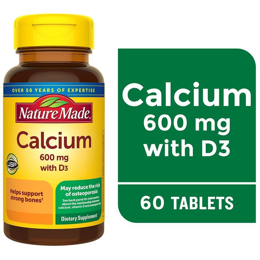 商品Nature Made|Calcium 600 Mg With Vitamin D3 Tablets,价格¥57,第2张图片详细描述