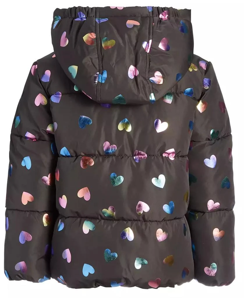 商品S Rothschild & CO|Toddler & Little Girls Quilted Metallic Heart-Print Full-Zip Hooded Puffer Jacket,价格¥238,第2张图片详细描述