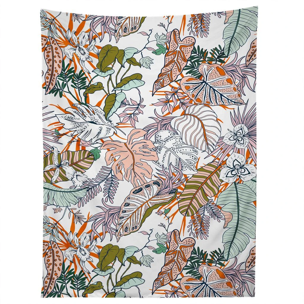 商品DENY Designs|Marta Barragan Camarasa Pastel Tropical Botanical 90 Tapestry,价格¥170,第3张图片详细描述