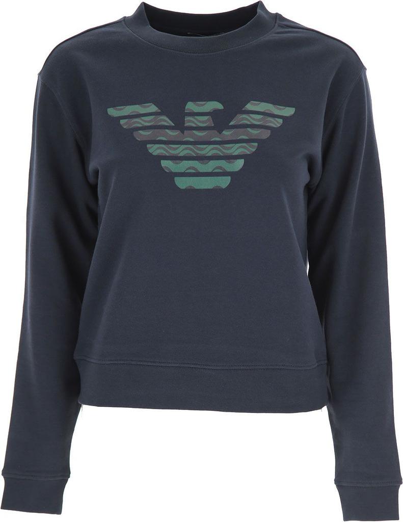 Emporio Armani Womens Blue Cotton Sweatshirt商品第1张图片规格展示