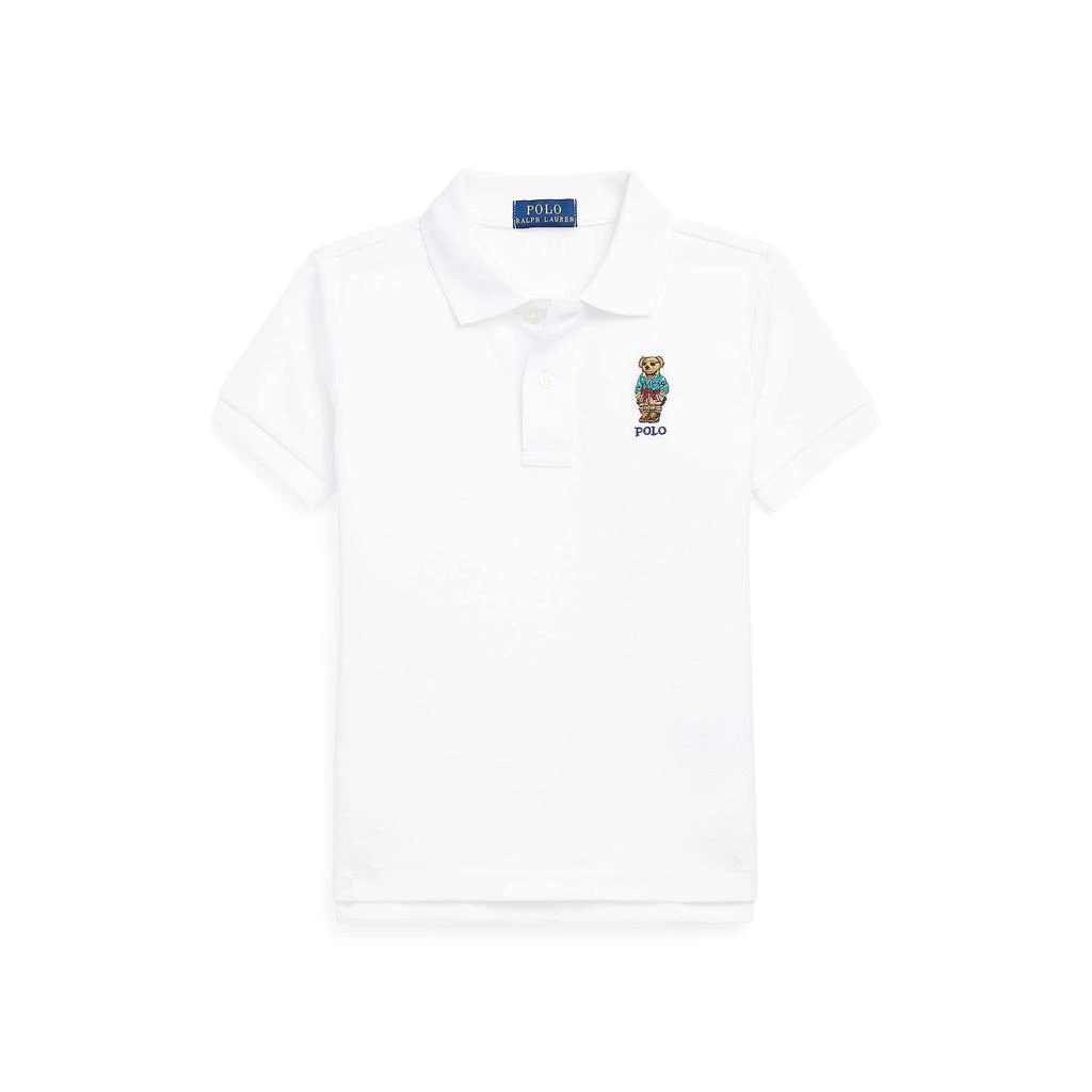 商品Ralph Lauren|Polo Bear Cotton Mesh Polo Shirt (Little Kids),价格¥412,第1张图片