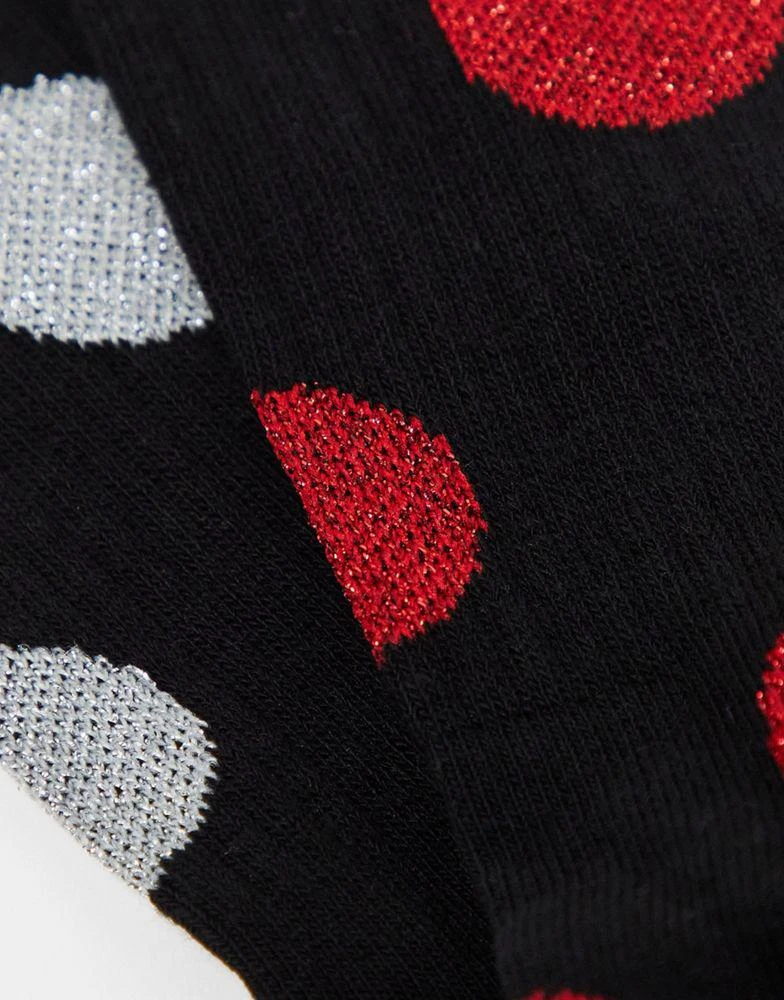 商品ASOS|ASOS DESIGN 3 pack sports socks in black with metallic spots,价格¥103,第4张图片详细描述