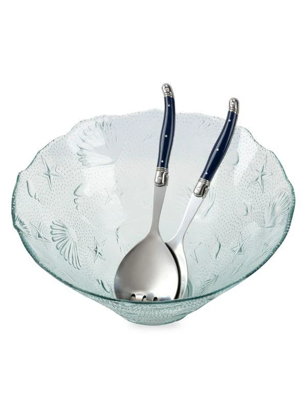 商品French Home|3-Piece Coastal Salad Bowl & Laguiole Server Set,价格¥318,第2张图片详细描述