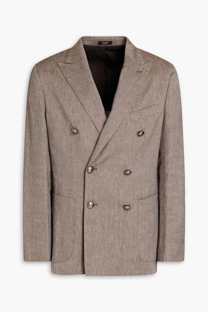 商品Peserico|Double-breasted wool and linen-blend piqué suit jacket,价格¥1462,第1张图片