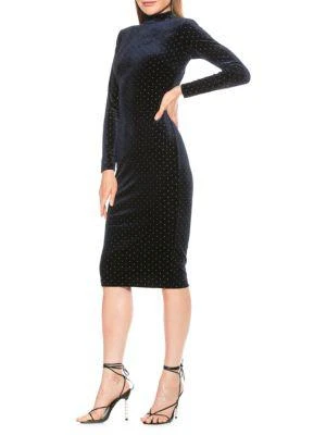 商品ALEXIA ADMOR|Molly Polka Dot Velvet Sheath Dress,价格¥824,第3张图片详细描述