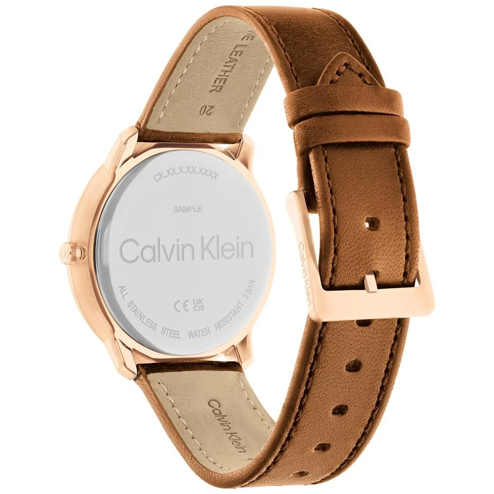 商品Calvin Klein|Unisex Brown Leather Strap Watch, 40mm,价格¥1042,第3张图片详细描述