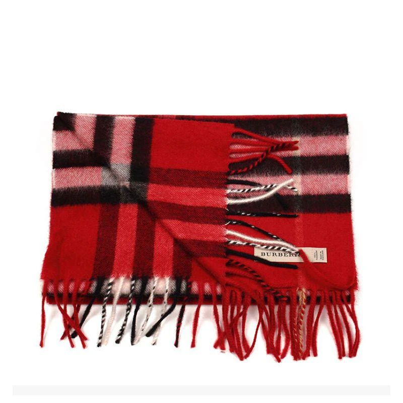 商品Burberry|Burberry 巴宝莉 女士经典缤纷红色格纹羊绒围巾 3953534,价格¥5687,第14张图片详细描述