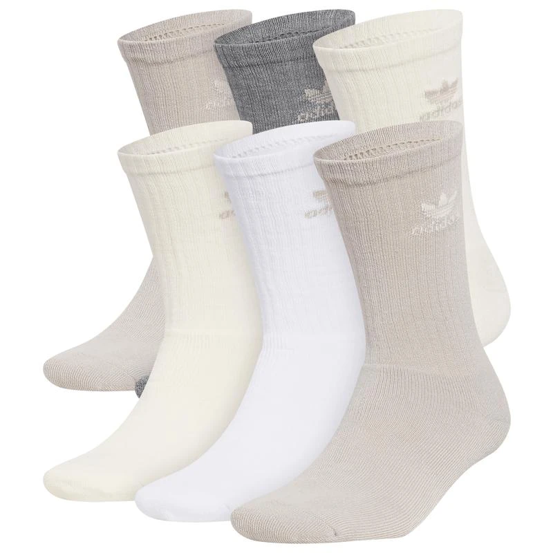 商品Adidas|adidas Originals Trefoil Neutrals Crew Socks 6 Pack - Adult,价格¥116,第1张图片