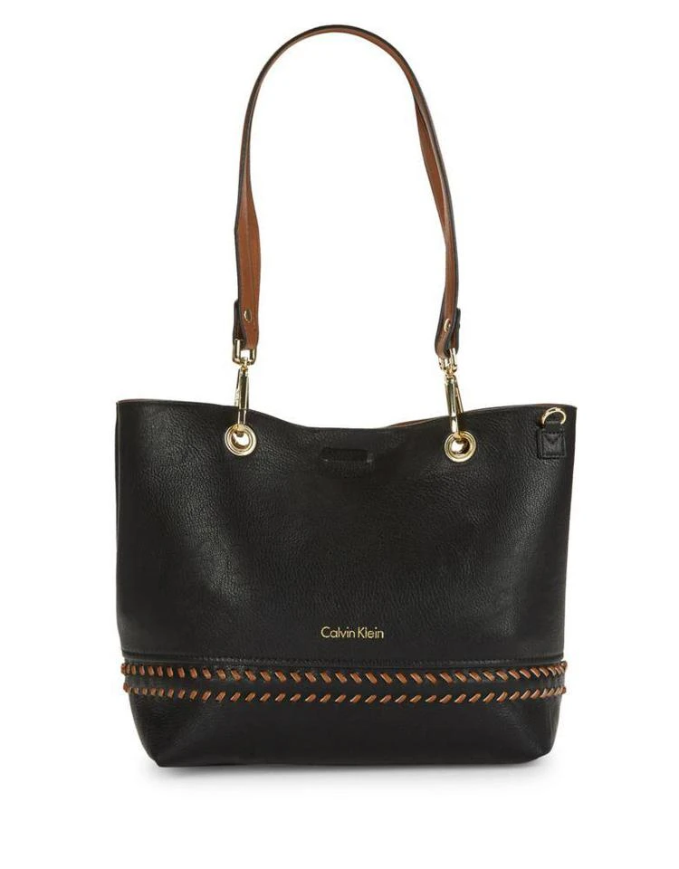 商品Calvin Klein|Woven Faux Leather Tote,价格¥354,第5张图片详细描述