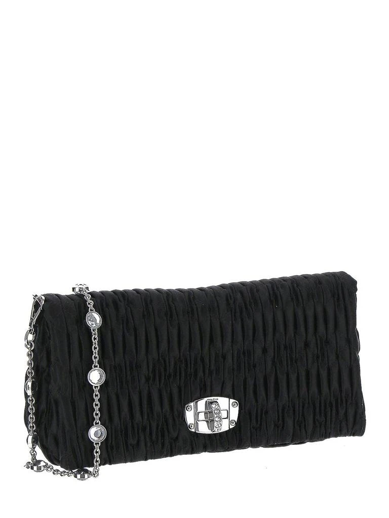 商品Miu Miu|Black Matelassé And Rhinestones Mini Bag,价格¥13066,第2张图片详细描述