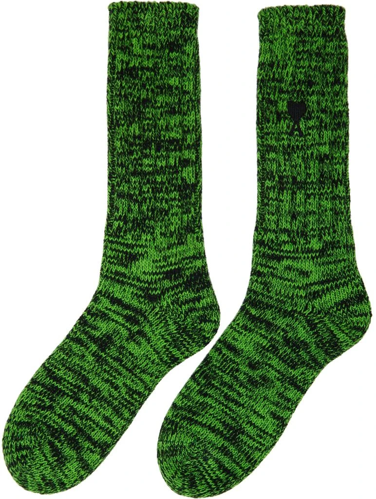 商品AMI|Green & Black Ami de Cœur Socks,价格¥251,第2张图片详细描述