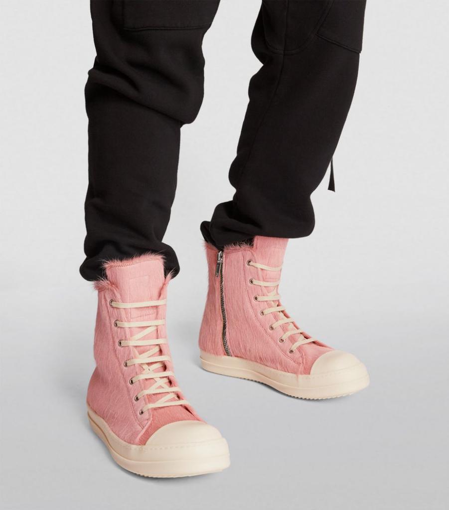 商品Rick Owens|Calf Hair High-Top Sneakers,价格¥6851,第7张图片详细描述